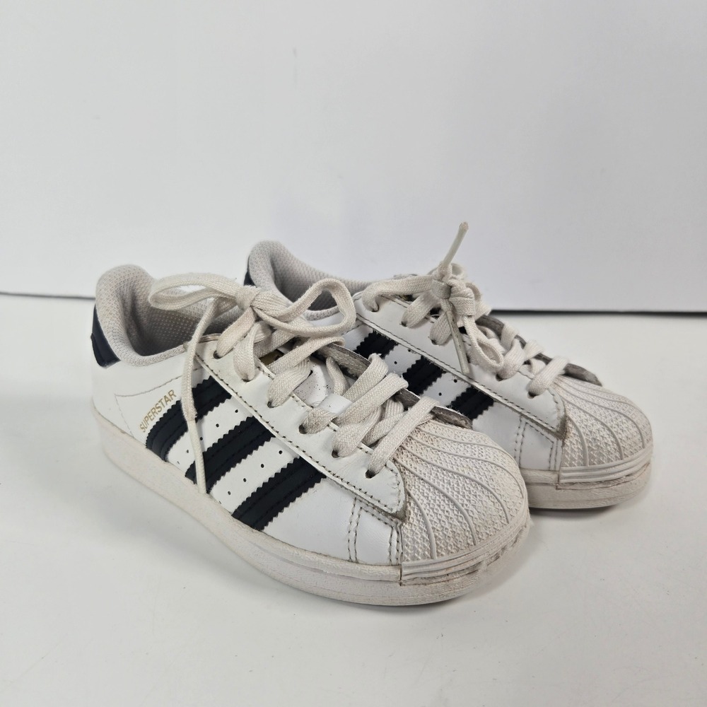 Adidas Superstar Sneakers Kids 10.5K White Black Shell Toe Classic FU7714